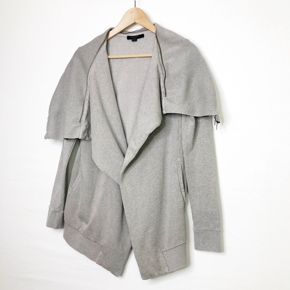 All Saints grey diagonal, open closure jacket - Picture 4 of 10